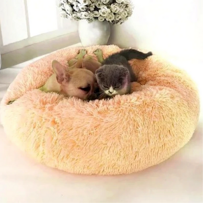 Cozy Faux Fur Dog and Cat Bed with High-Stretch Fabric