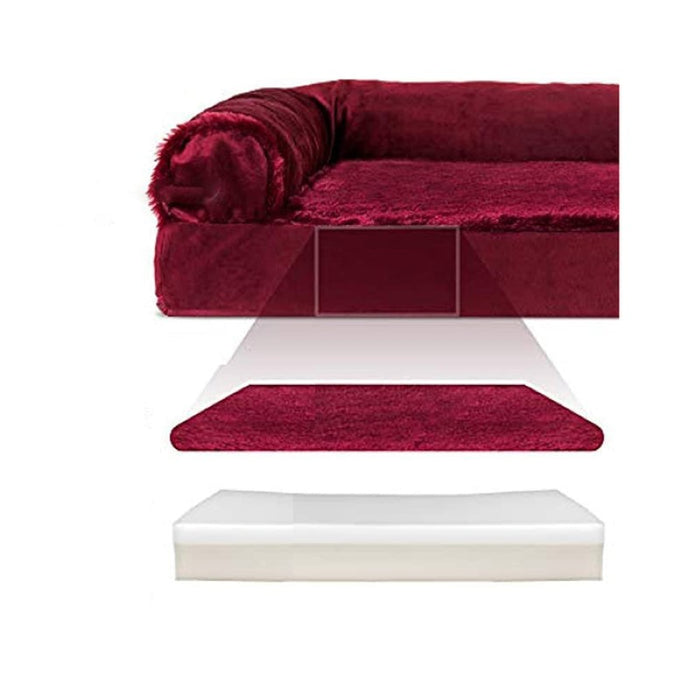 L Shaped Chaise Solid Slab Supportive Dog Bed