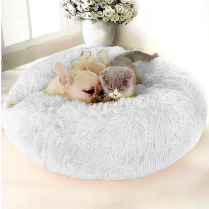 Cozy Faux Fur Dog and Cat Bed with High-Stretch Fabric