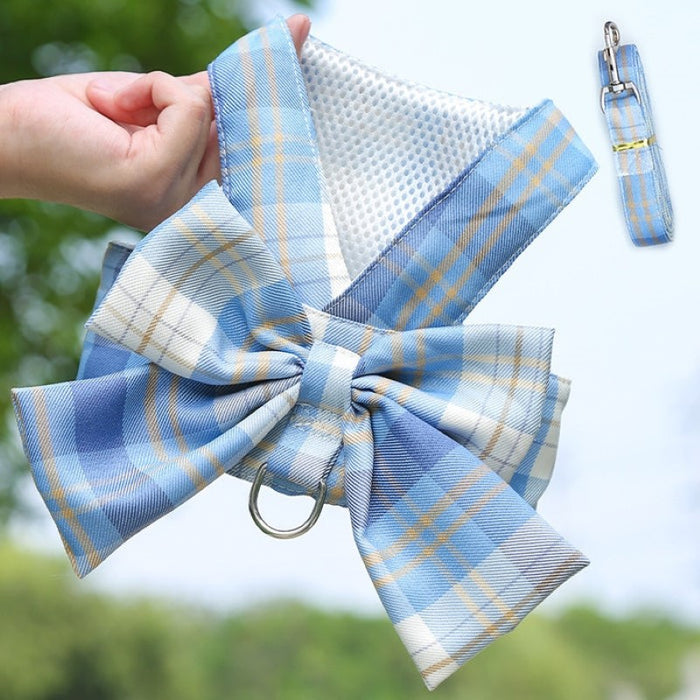 Plaid Harness Dress With Matching Leash