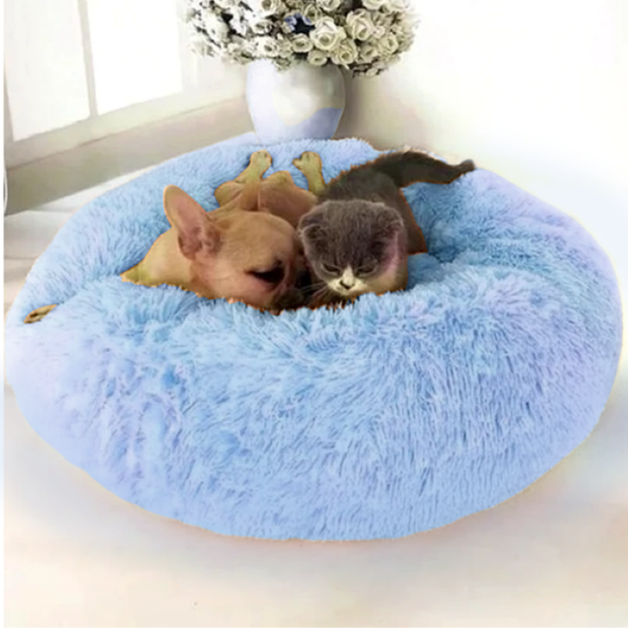 Cozy Faux Fur Dog and Cat Bed with High-Stretch Fabric