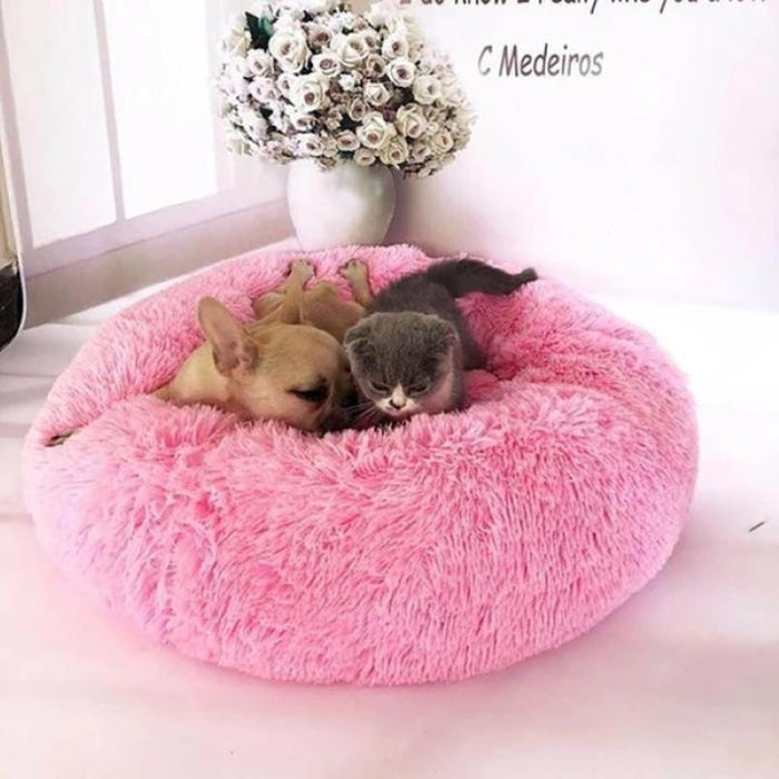 Cozy Faux Fur Dog and Cat Bed with High-Stretch Fabric