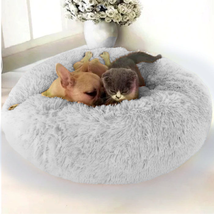 Cozy Faux Fur Dog and Cat Bed with High-Stretch Fabric