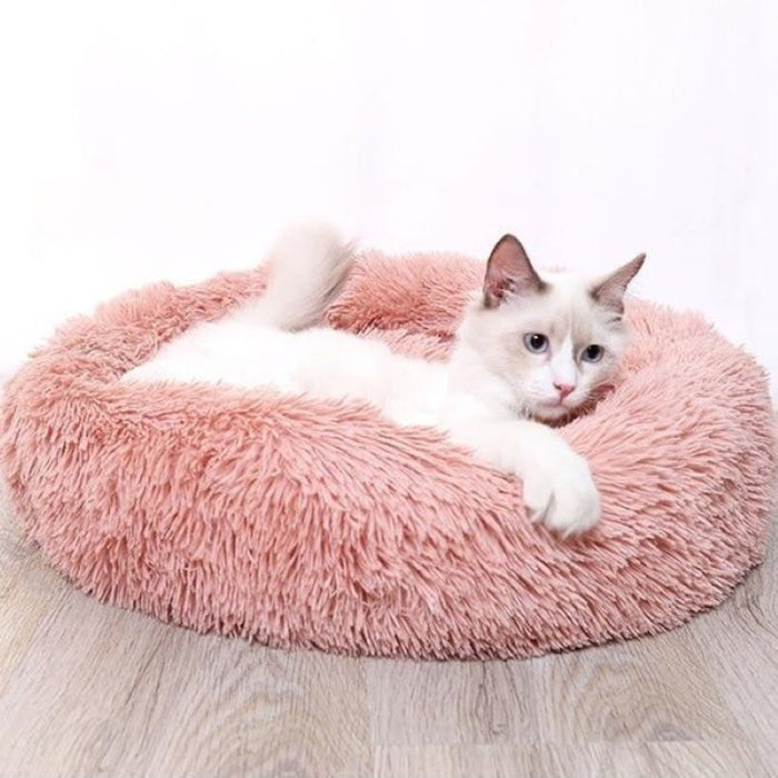 Cozy Faux Fur Dog and Cat Bed with High-Stretch Fabric