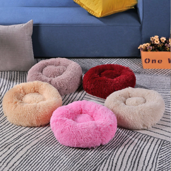 Cozy Faux Fur Dog and Cat Bed with High-Stretch Fabric