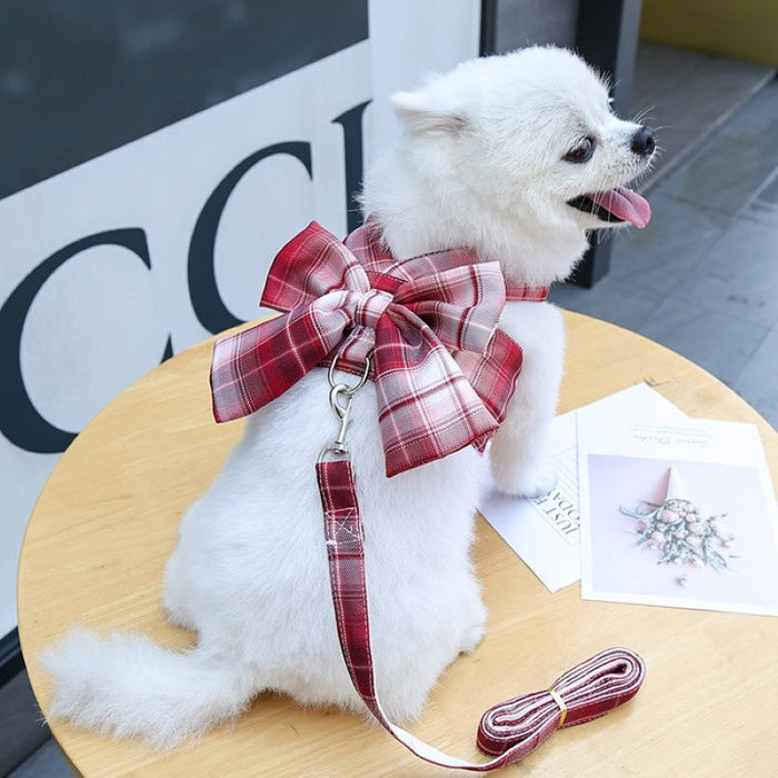 Plaid Harness Dress With Matching Leash