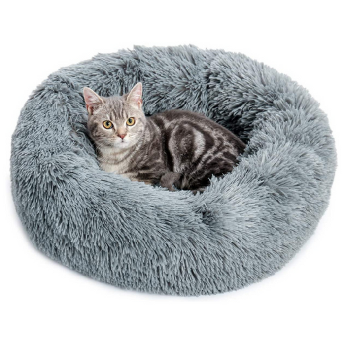 Cozy Faux Fur Dog and Cat Bed with High-Stretch Fabric