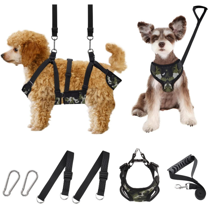 2 In 1 Camo Print Multifunctional Pet Grooming Hammock And Harness Set