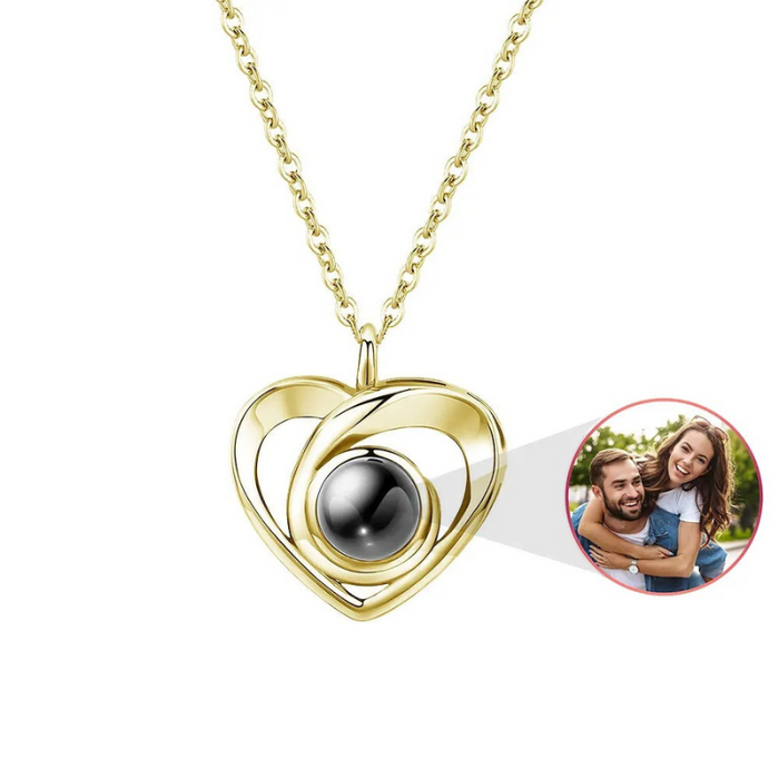 Custom Pet Photo Necklace With Paw And Shapes Pendant