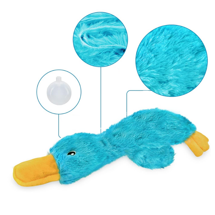 Crinkle Duck Shaped Dog Toy With Squeaker