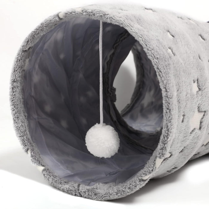 3 Way Collapsible Cat Tunnel Toy With Peek Hole And Ball