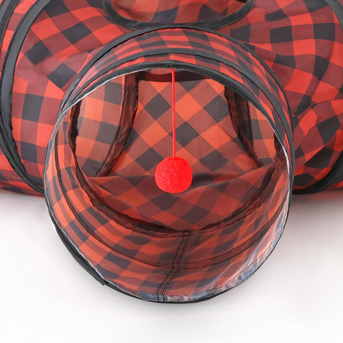 3 Way Collapsible Cat Tunnel Toy With Peek Hole And Ball