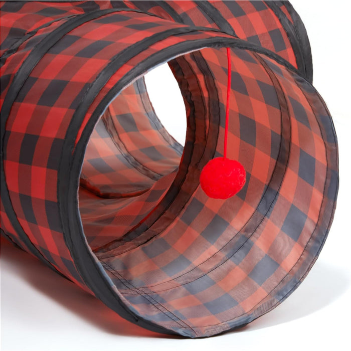 3 Way Collapsible Cat Tunnel Toy With Peek Hole And Ball