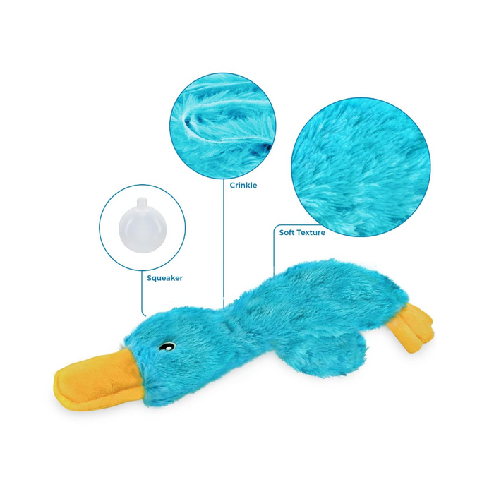 Pack Of 3 Crinkle Duck Plush Dog Toys