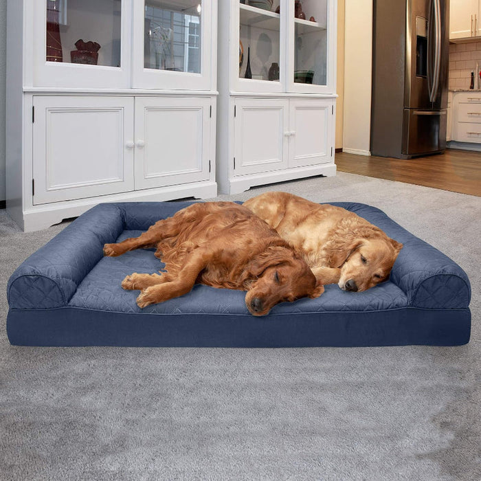 Dog Bed With Removable Bolsters And Washable Cover