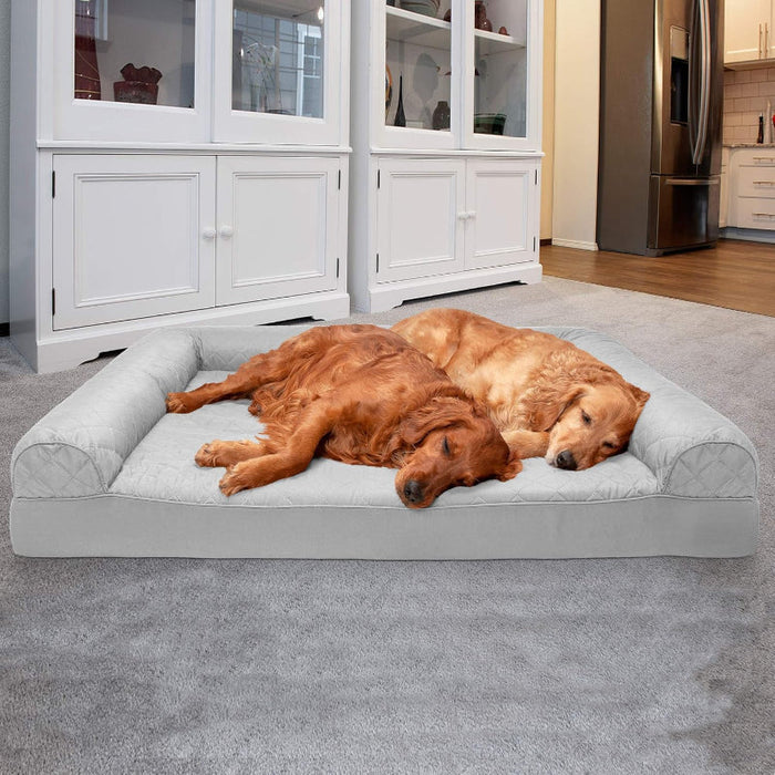 Dog Bed With Removable Bolsters And Washable Cover