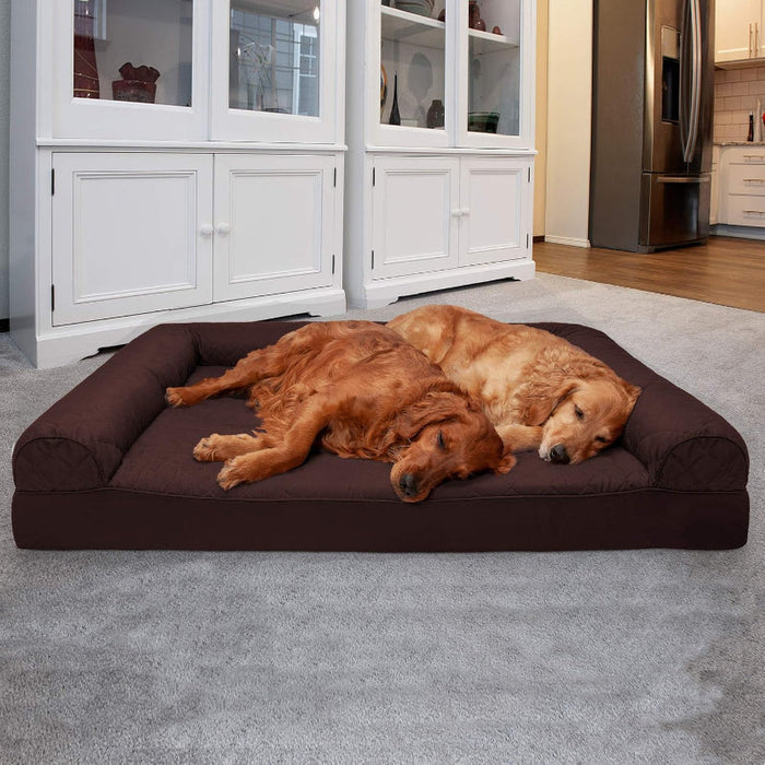 Dog Bed With Removable Bolsters And Washable Cover