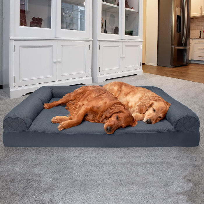 Dog Bed With Removable Bolsters And Washable Cover