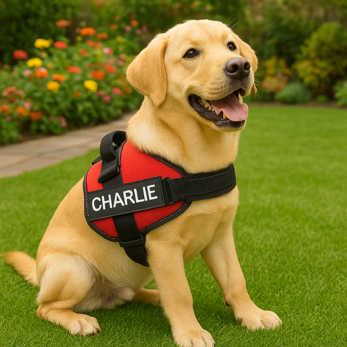 Custom No Pull Dog Harness With Name And Number