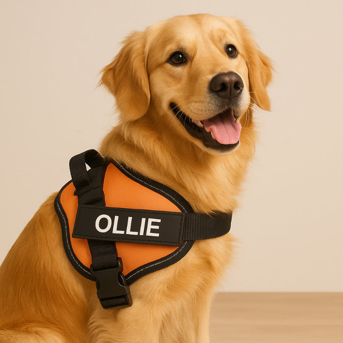 Custom No Pull Dog Harness With Name And Number