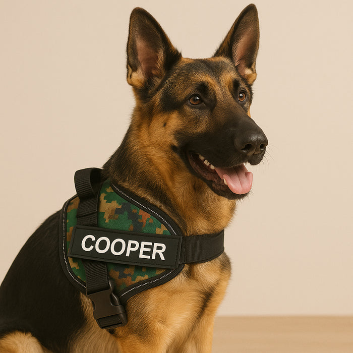 Custom No Pull Dog Harness With Name And Number