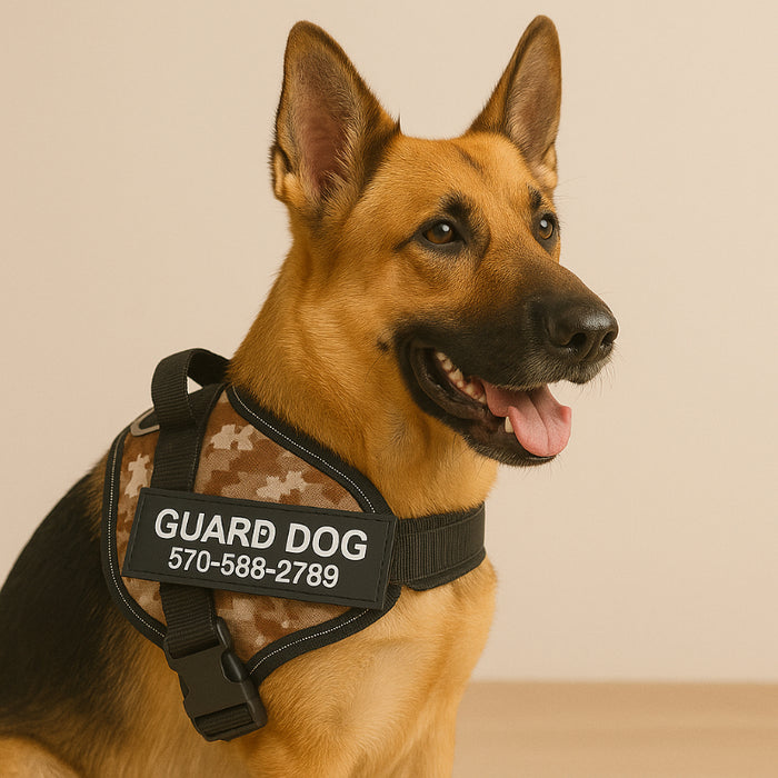 Custom No Pull Dog Harness With Name And Number