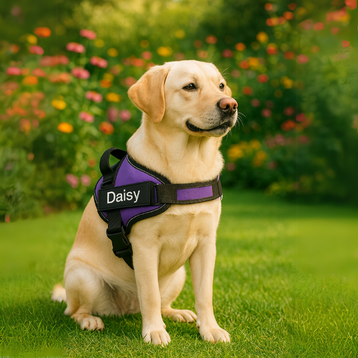 Custom No Pull Dog Harness With Name And Number