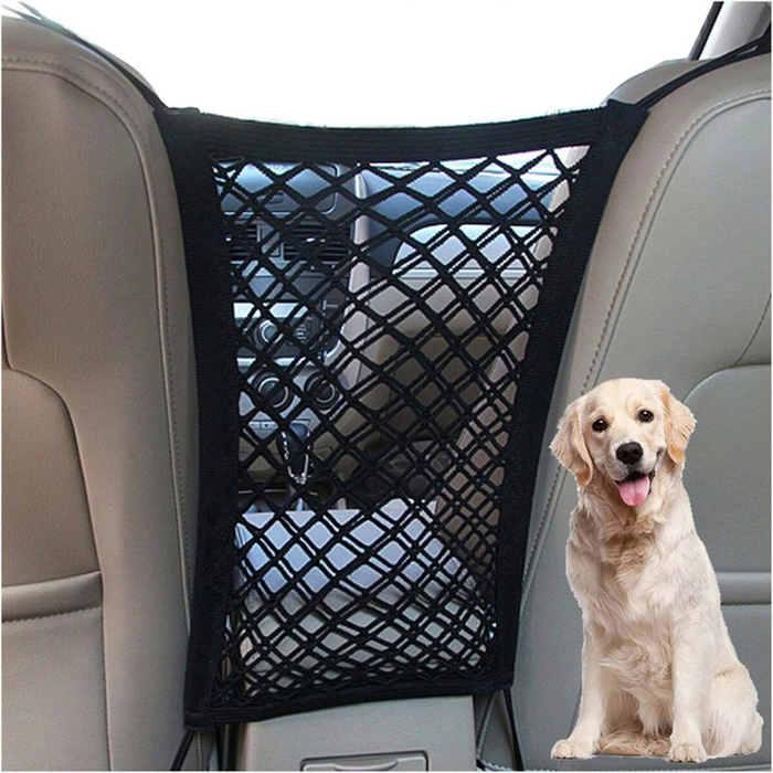 Pet Car Barrier With Mesh Organizer