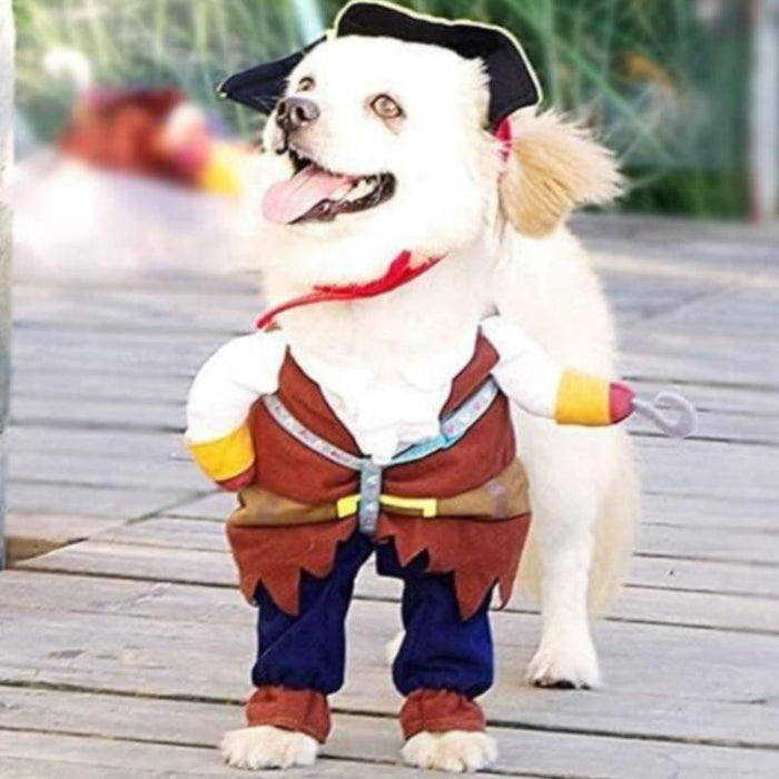 Pirate Themed Pet Costume With Hat For Dogs And Cats