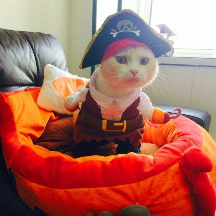 Pirate Themed Pet Costume With Hat For Dogs And Cats