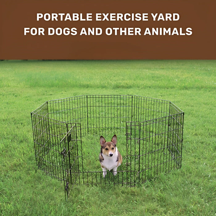 Portable Exercise Pen With Door For Indoor And Outdoor Use