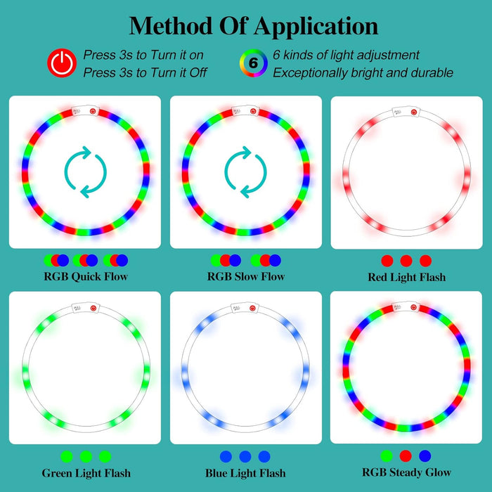 USB Rechargeable LED Safety Collar For Pets
