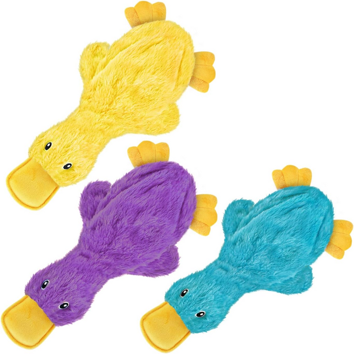 Pack Of 3 Crinkle Duck Plush Dog Toys