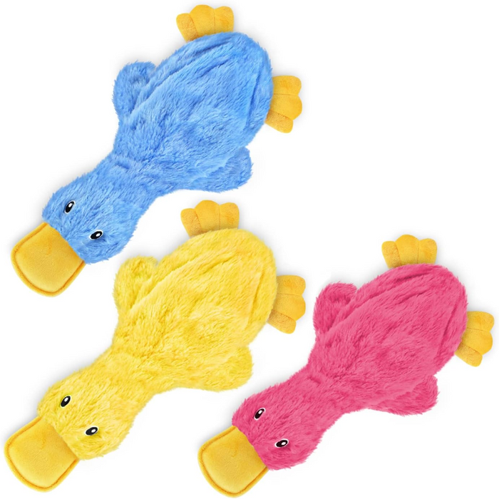 Pack Of 3 Crinkle Duck Plush Dog Toys