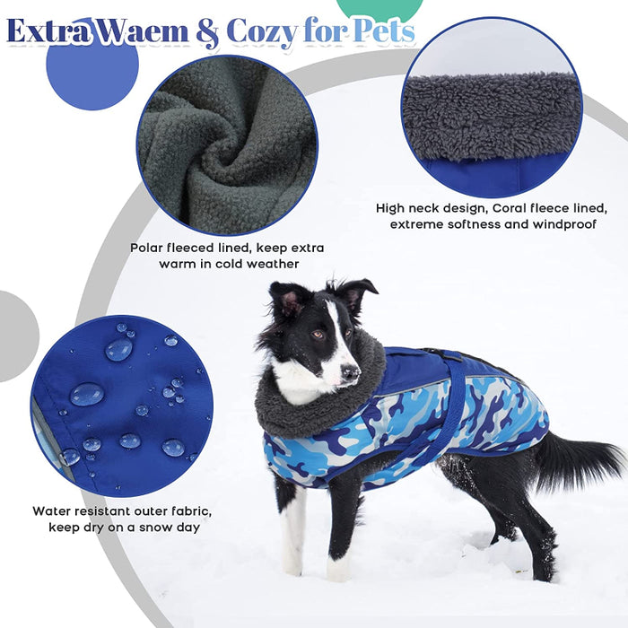 Extra Warm Dog Coat Reflective Adjustable Dog Jacket
