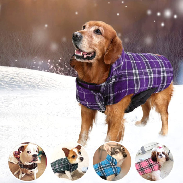 Warm Dog Coat, Reversible Dog Jacket Waterproof Dog Winter
