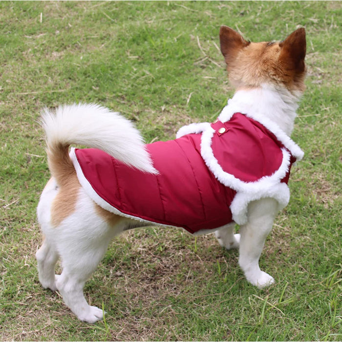 Shawl Design Fleece Lined Warm Dog Jacket For Puppy Winter Cold Weather,Soft Windproof Small Dog Coat