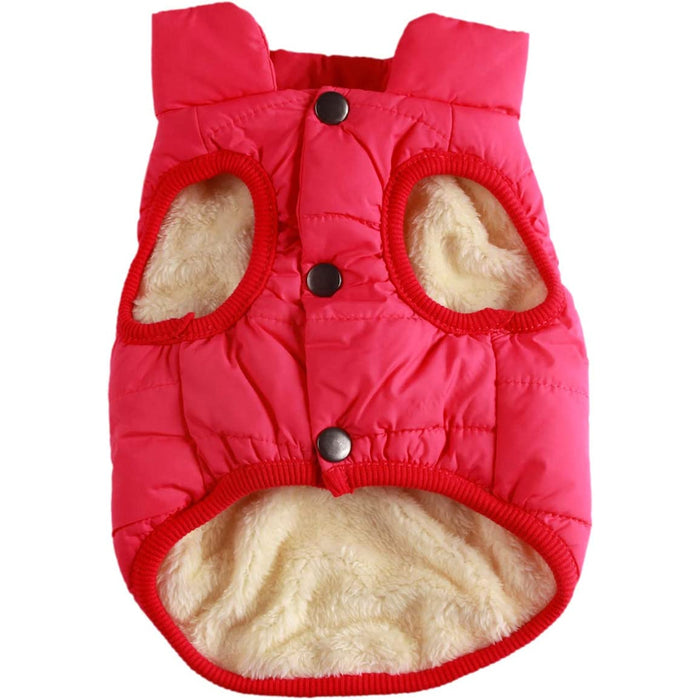 2 Layers Fleece Lined Warm Dog Jacket For Puppy Winter Cold Weather,Soft Windproof Small Dog Coat