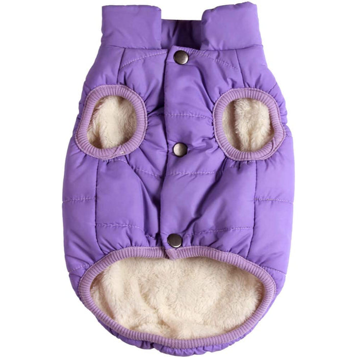 2 Layers Fleece Lined Warm Dog Jacket For Puppy Winter Cold Weather,Soft Windproof Small Dog Coat