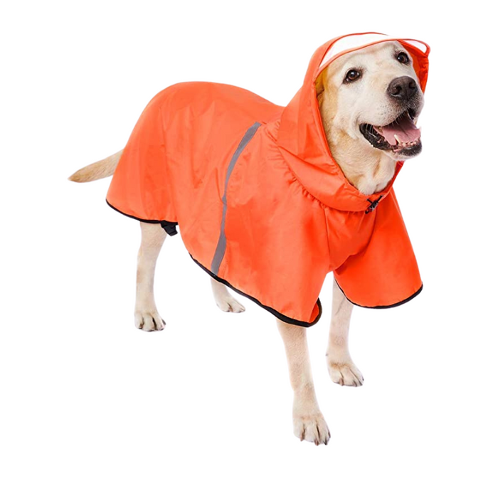 Breathable Dog Raincoat With Adjustable Belly Strap And Leash Hole