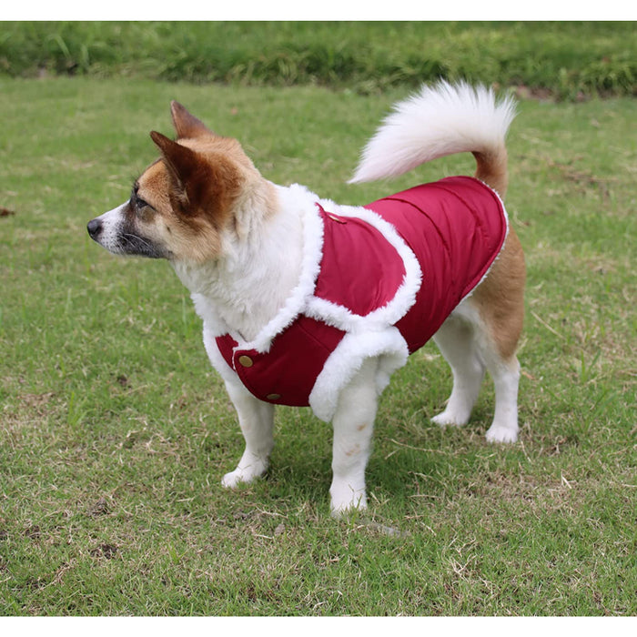 Shawl Design Fleece Lined Warm Dog Jacket For Puppy Winter Cold Weather,Soft Windproof Small Dog Coat