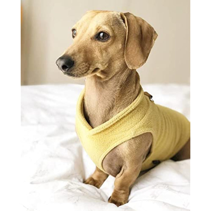 Warm Pullover Fleece Dog Jacket With O-Ring Leash