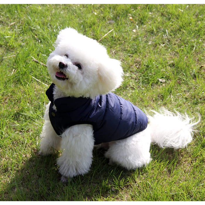 2 Layers Fleece Lined Warm Dog Jacket For Puppy Winter Cold Weather,Soft Windproof Small Dog Coat