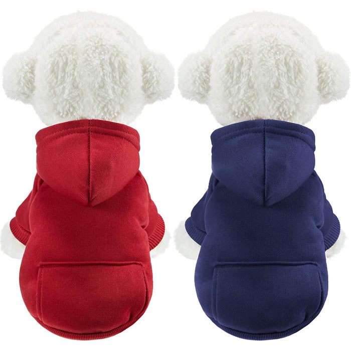 Winter Dog Hoodie Warm Small Dog Sweatshirts With Pocket Cotton Coat For Dogs Clothes Puppy Costume