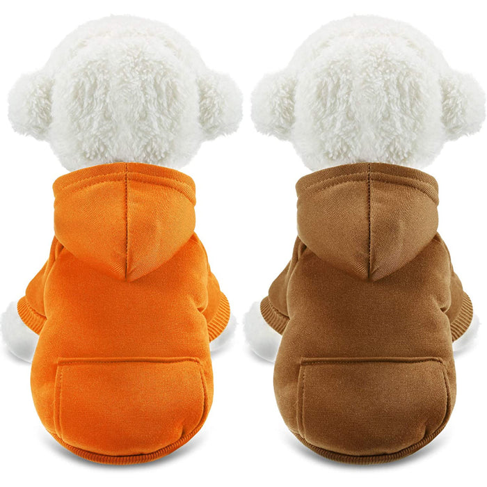 Winter Dog Hoodie Warm Small Dog Sweatshirts With Pocket Cotton Coat For Dogs Clothes Puppy Costume