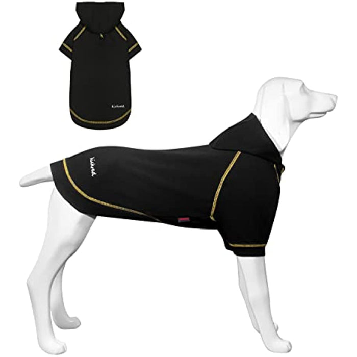 Basic Dog Hoodie Sweatshirts, Pet Clothes Hoodies Sweater With Hat & Leash Hole, Soft Cotton Outfit Coat For Small Medium Large Dogs Black