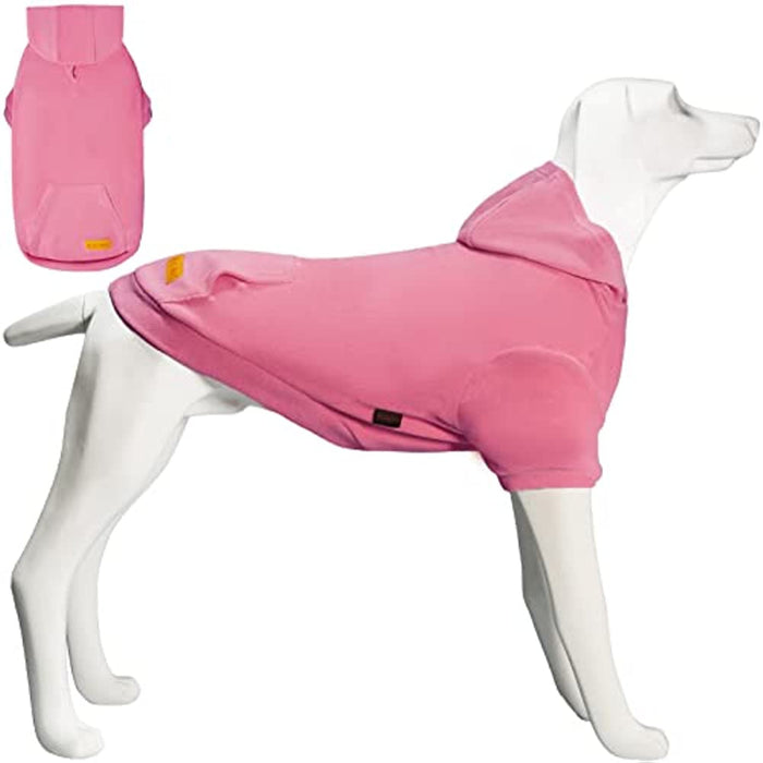 Basic Dog Hoodie Sweatshirts, Pet Clothes Hoodies Sweater With Hat & Leash Hole, Soft Cotton Outfit Coat For Small Medium Large Dogs Pink