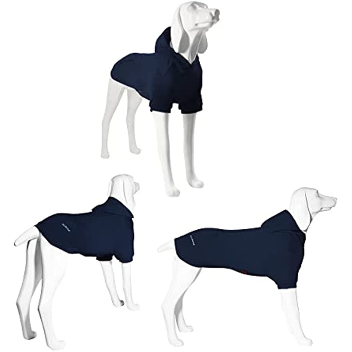 Basic Dog Hoodie Sweatshirts, Pet Clothes Hoodies Sweater With Hat & Leash Hole, Soft Cotton Outfit Coat For Small Medium Large Dogs Navy Blue