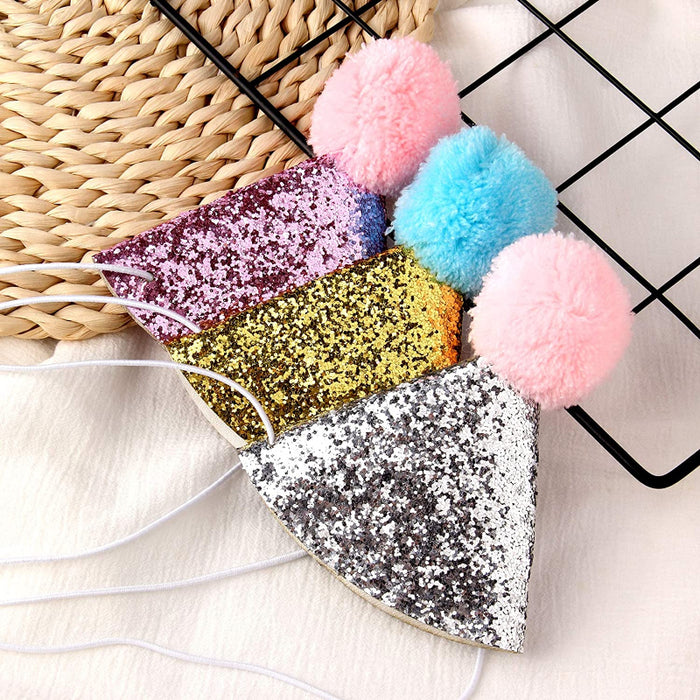 3pcs Dog Birthday Hat For Pets Party Decoration Supplies, Cat Kitten Headband Hats Charms Grooming Accessories
