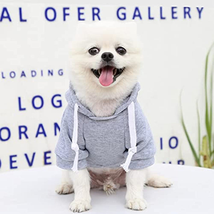 Pet Dog Hoodie Sweater Black Warm Soft Fleece Sweatshirts With Pocket